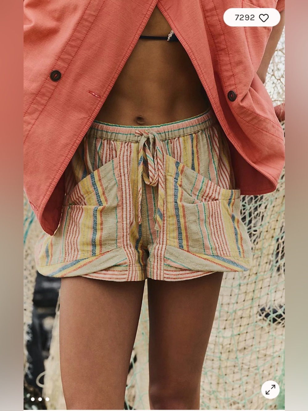 Free People Good Fortune Stripe Shorts